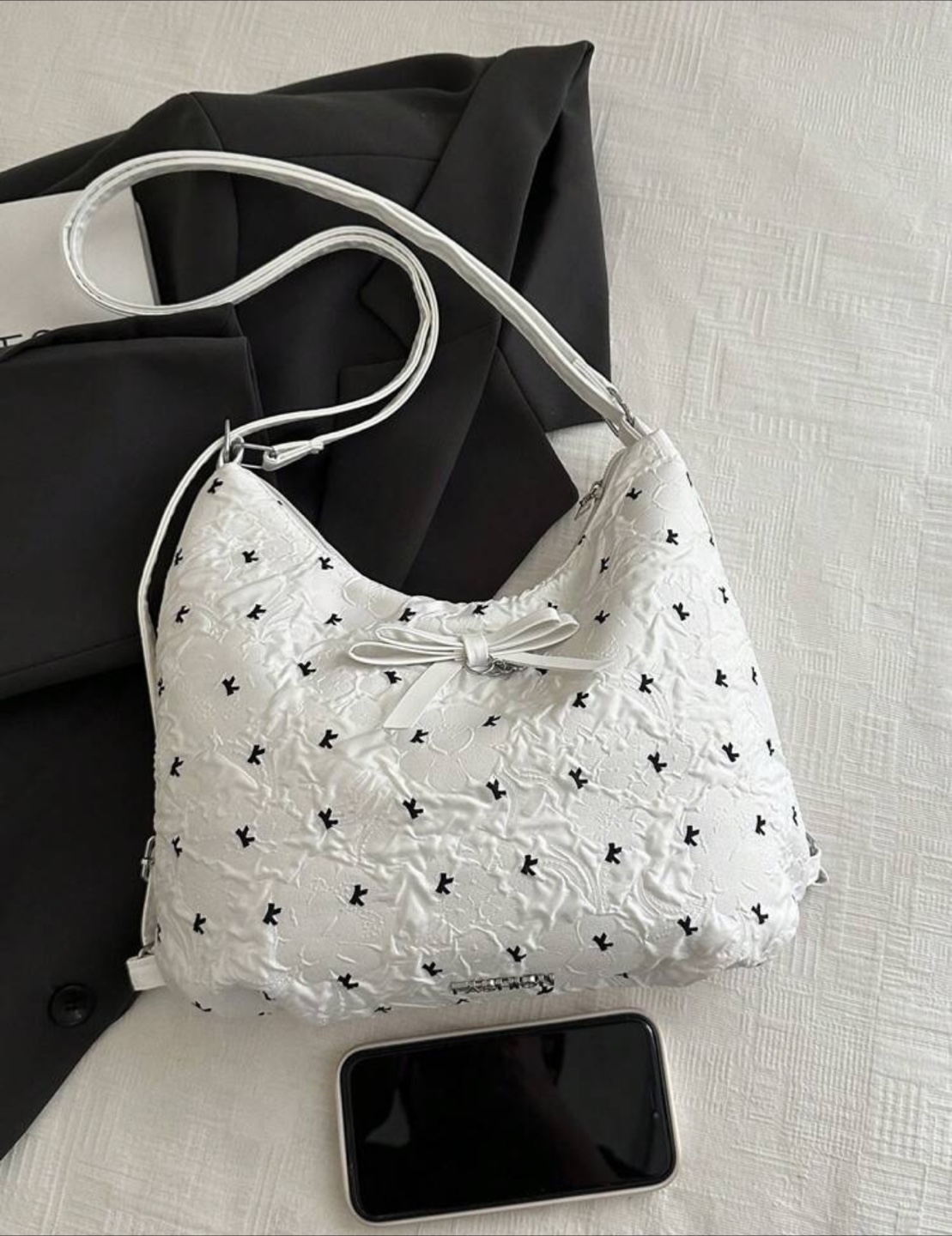 White Bag with Bow Detail - photo 4