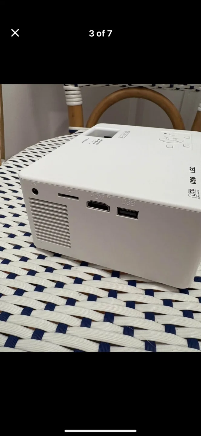 Portable Mini Projector with Remote - White image indicator(3)