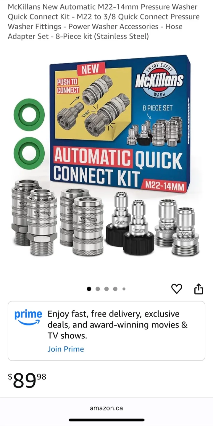 McKillans Automatic M22-14mm Pressure Washer Quick Connect Kit image indicator(4)