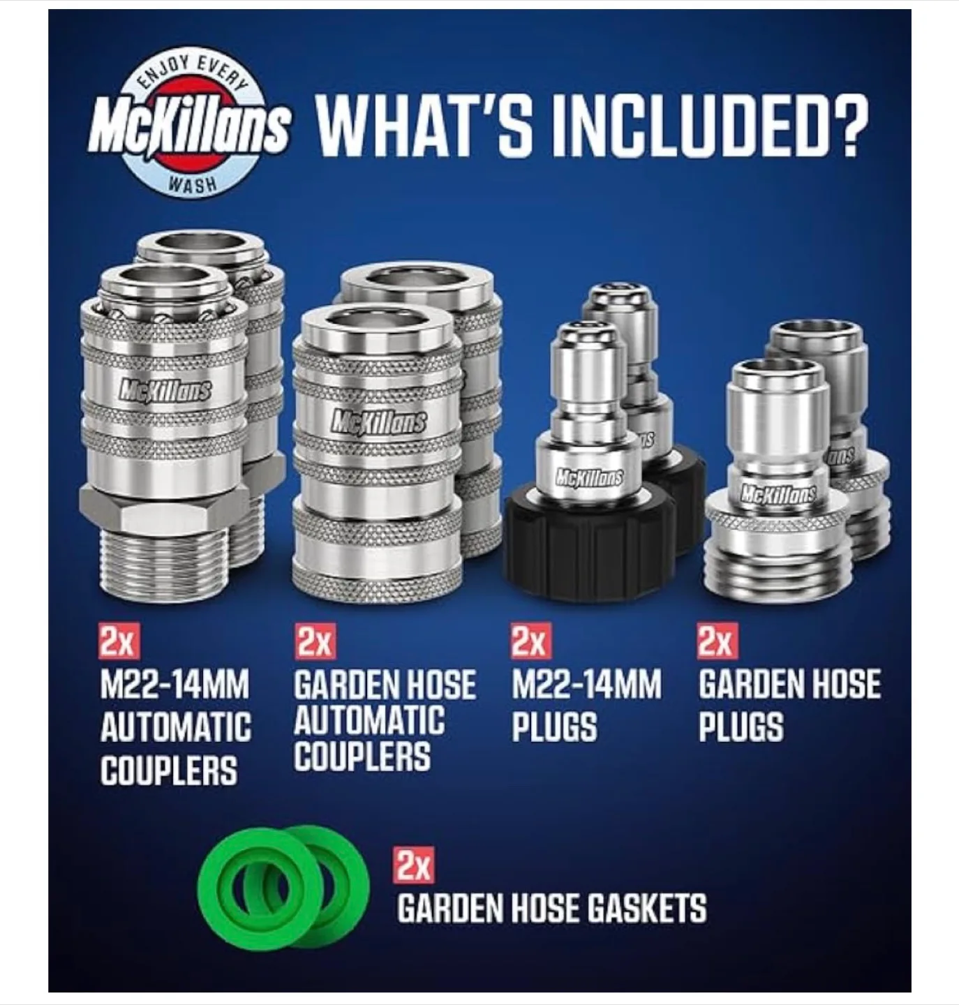 McKillans Automatic M22-14mm Pressure Washer Quick Connect Kit image indicator(8)