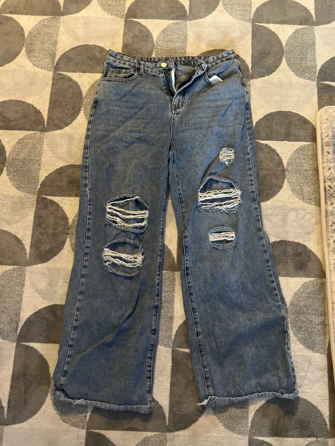 Cider Ripped Wide Leg Jeans - Size M