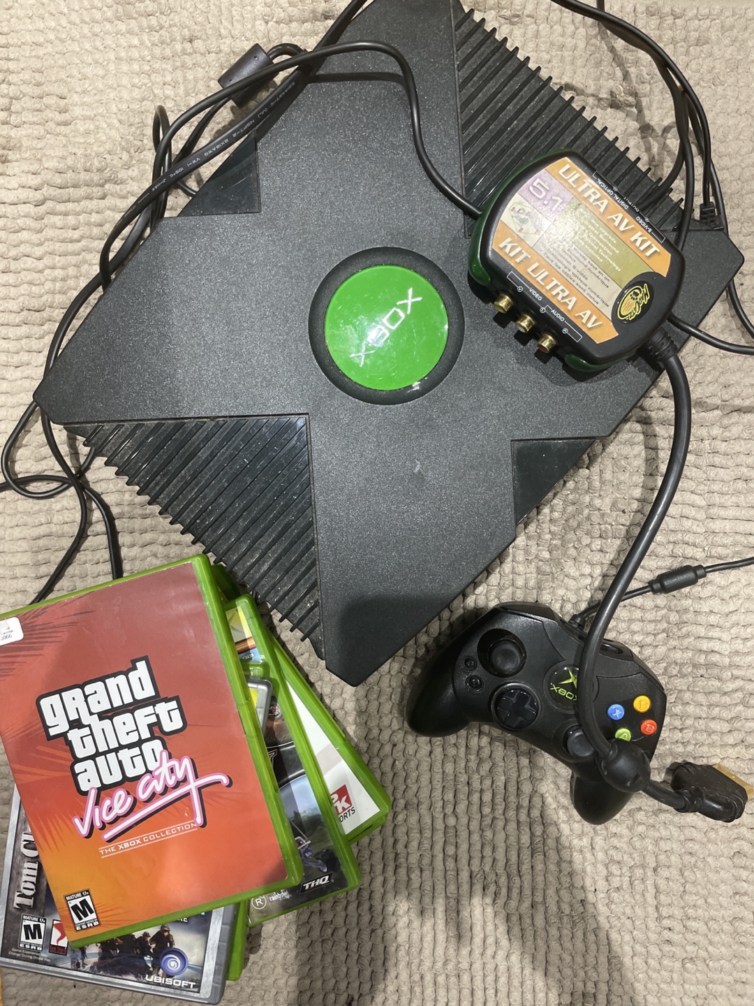 Original Xbox Console and Controller and Games