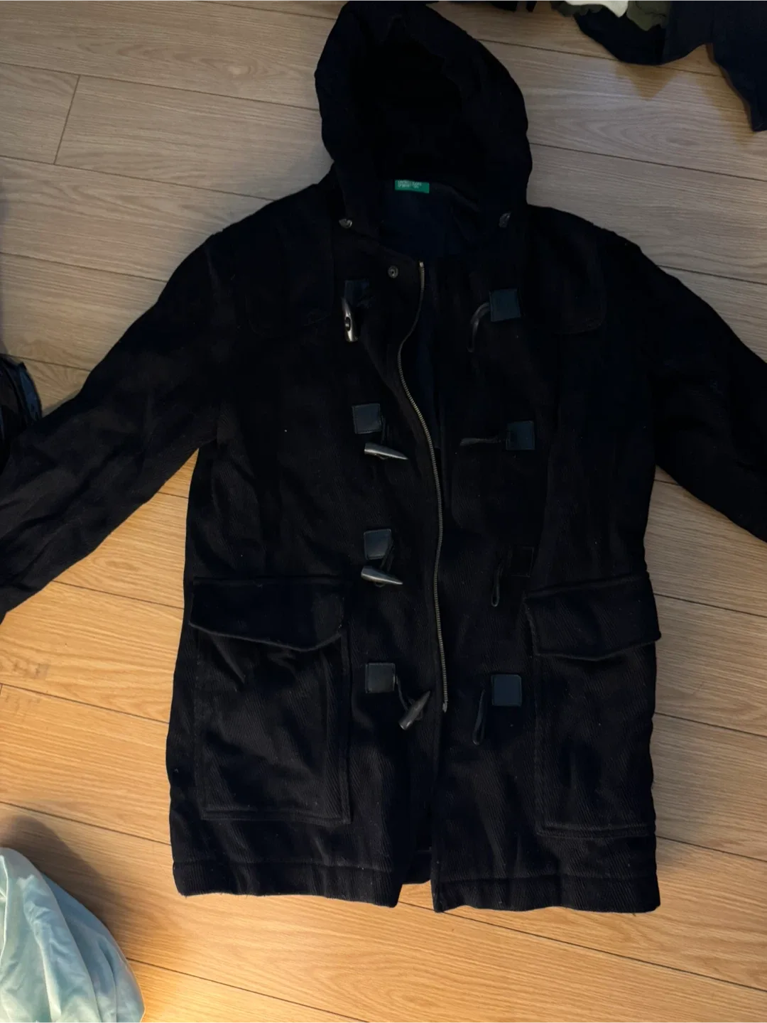 United Colors of Benetton Black Duffle Coat thumbnail