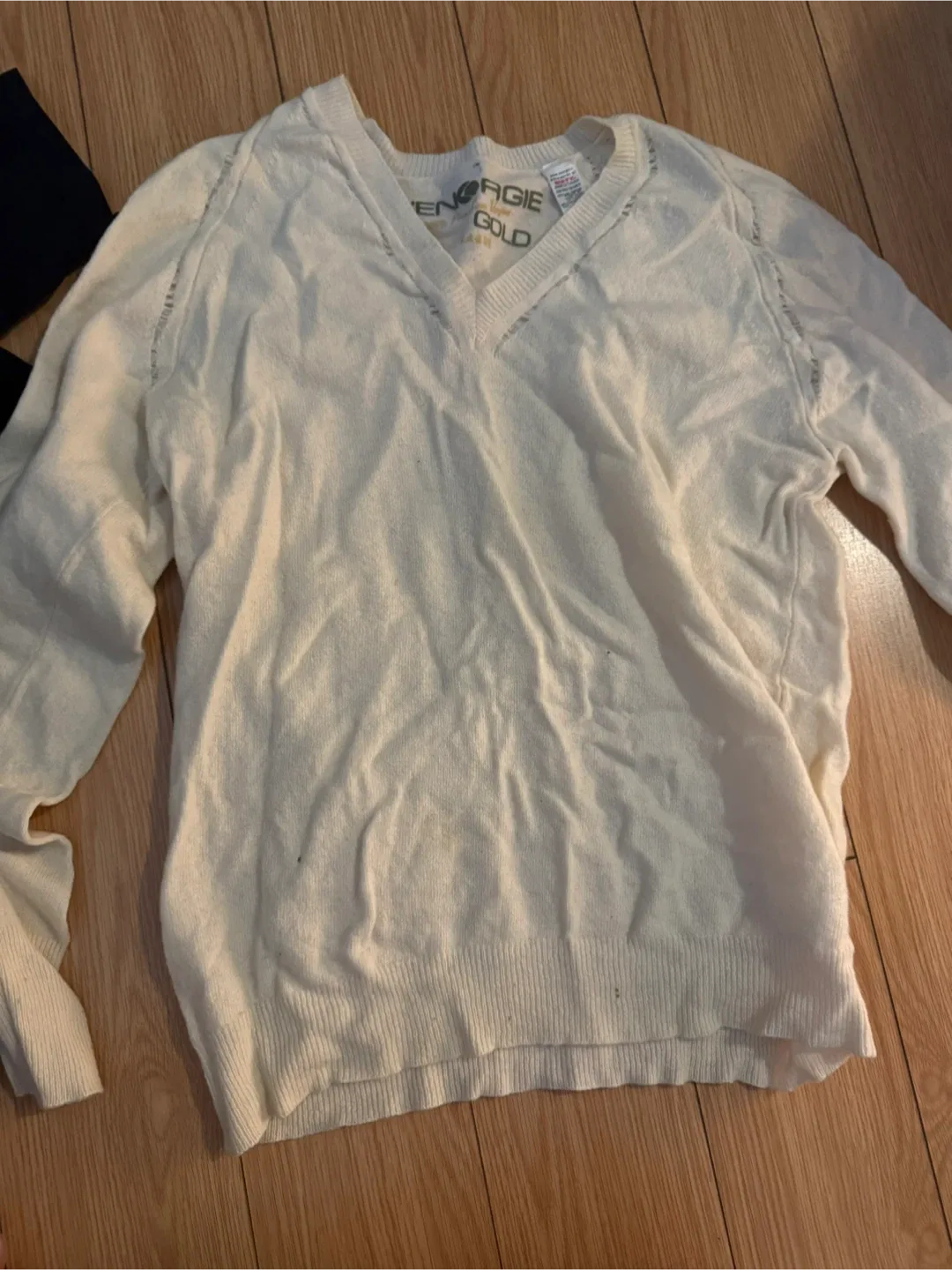 Energie Gold Cream V-Neck Sweater thumbnail