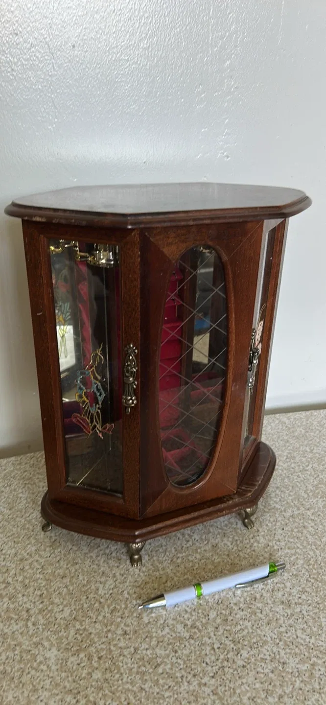 Wooden Jewelry Box with Mirror image indicator(3)
