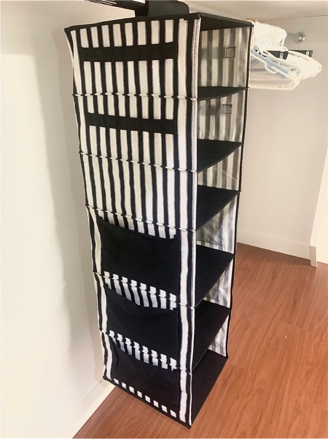 Hanging Closet Organizer - Black & White thumbnail