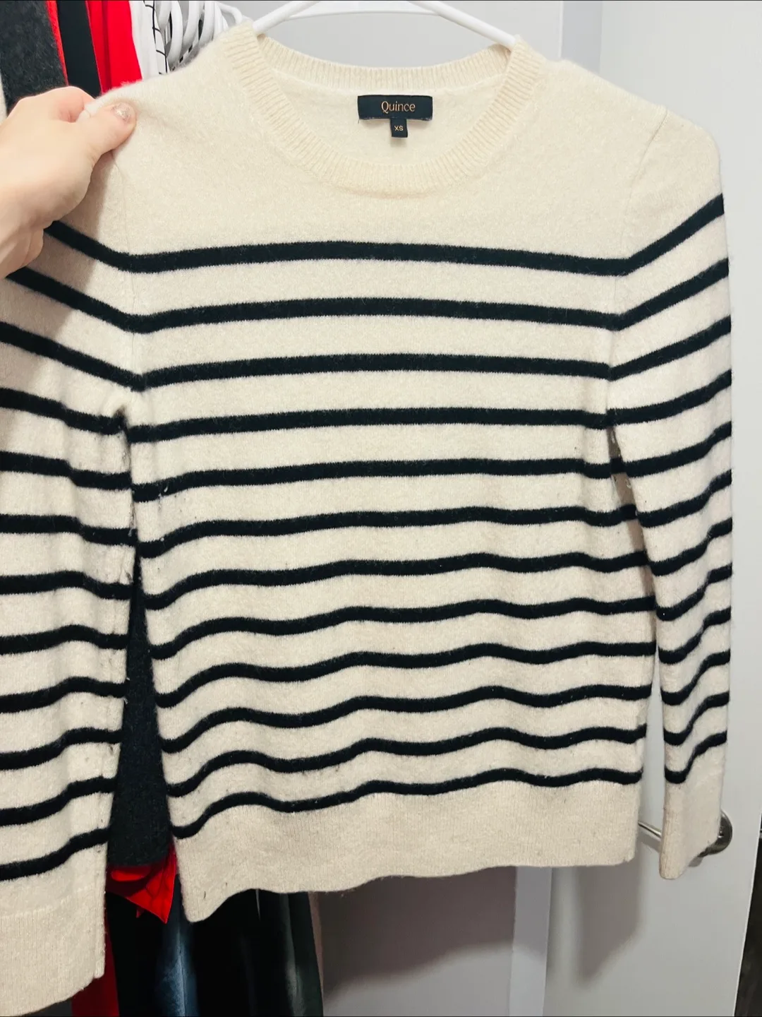 Quince black/white striped sweater thumbnail