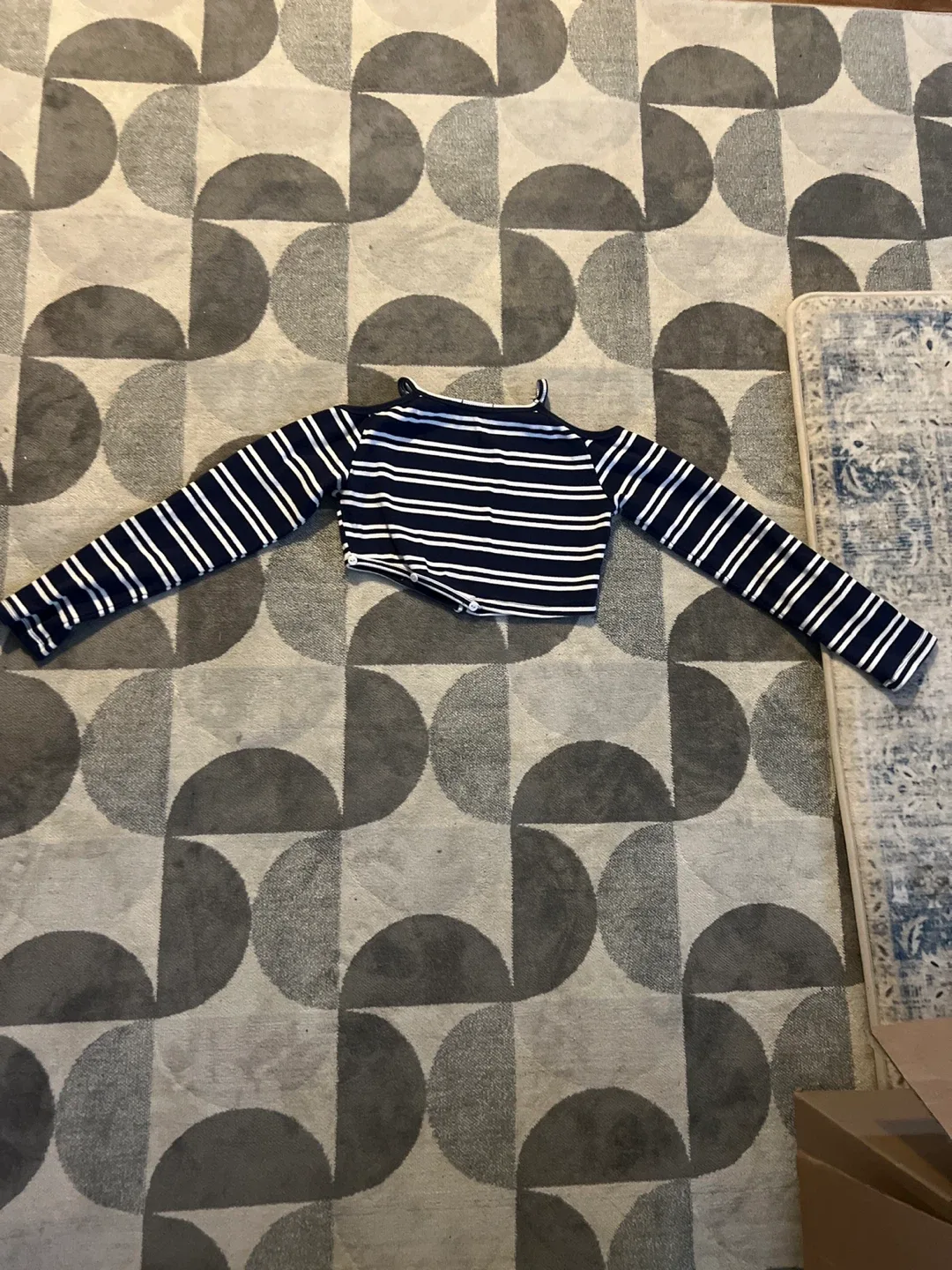 Striped Long Sleeve Crop Top image indicator(2)