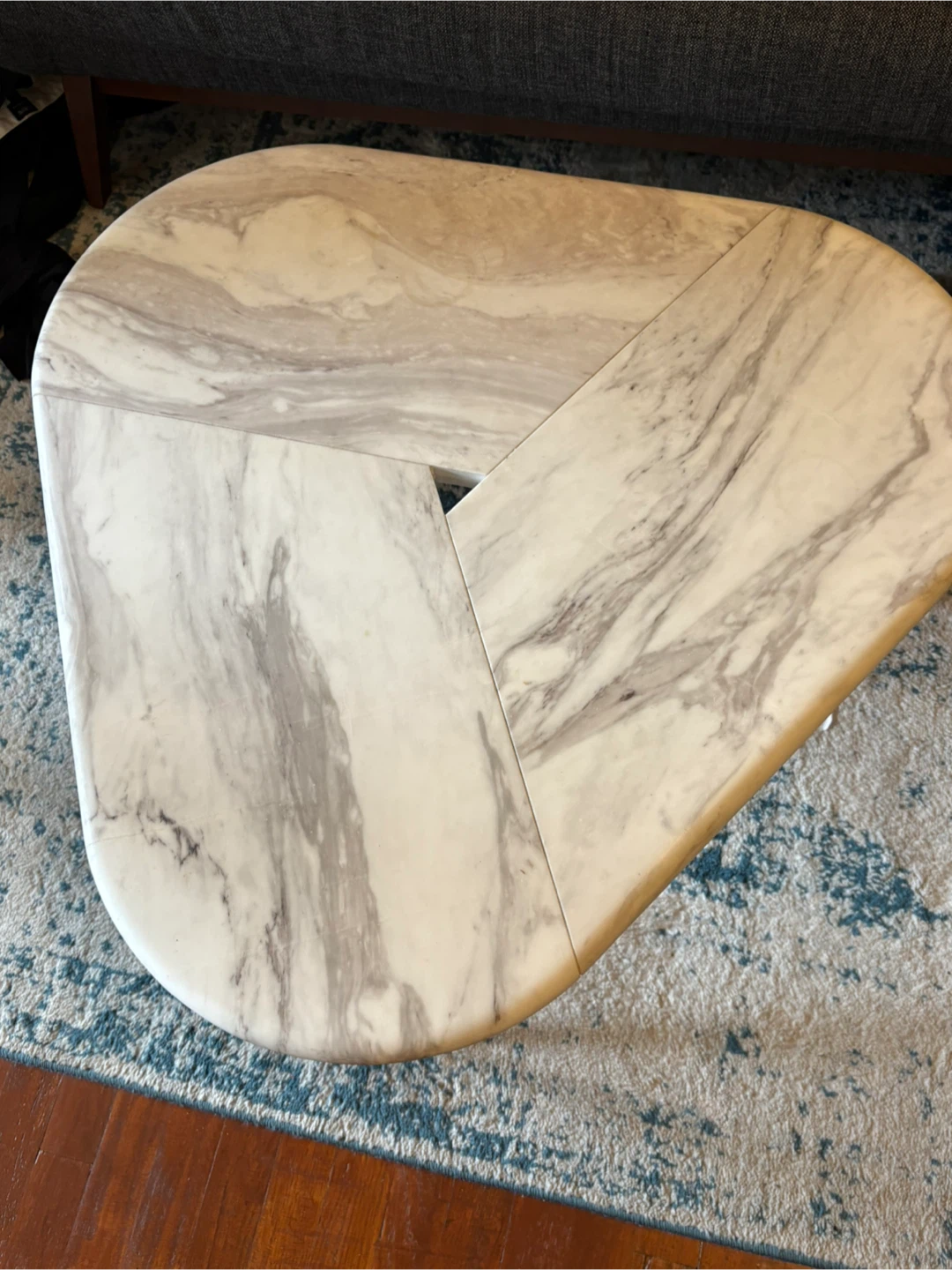 West Elm White Marble Coffee Table - photo 3