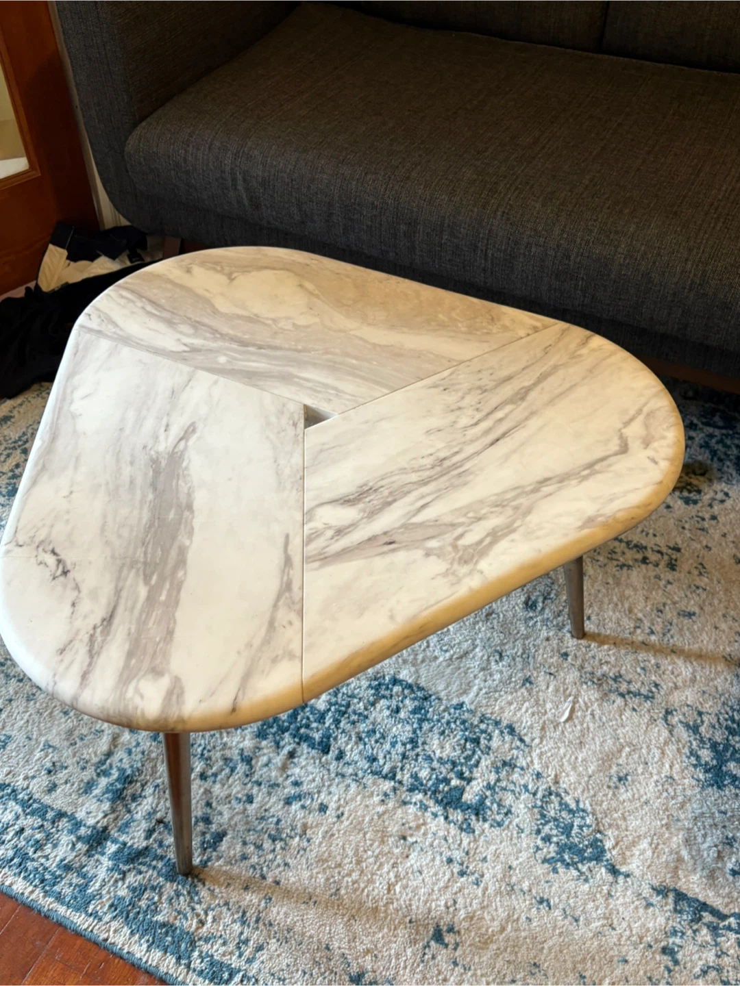 West Elm White Marble Coffee Table - photo 2