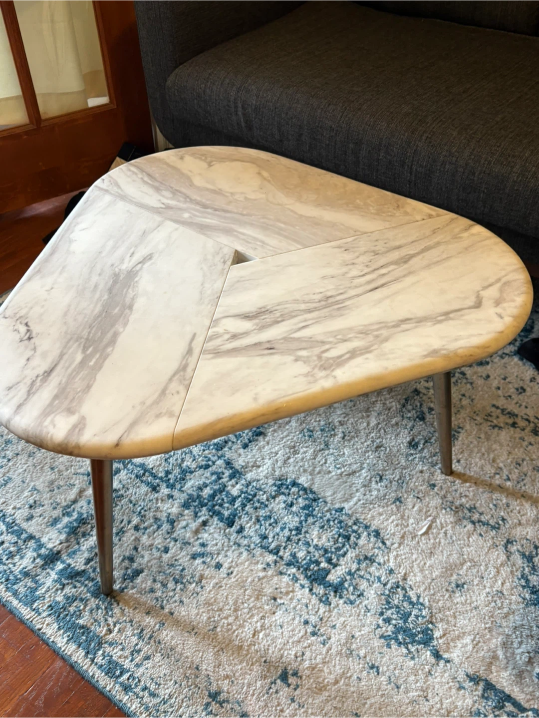 West Elm White Marble Coffee Table