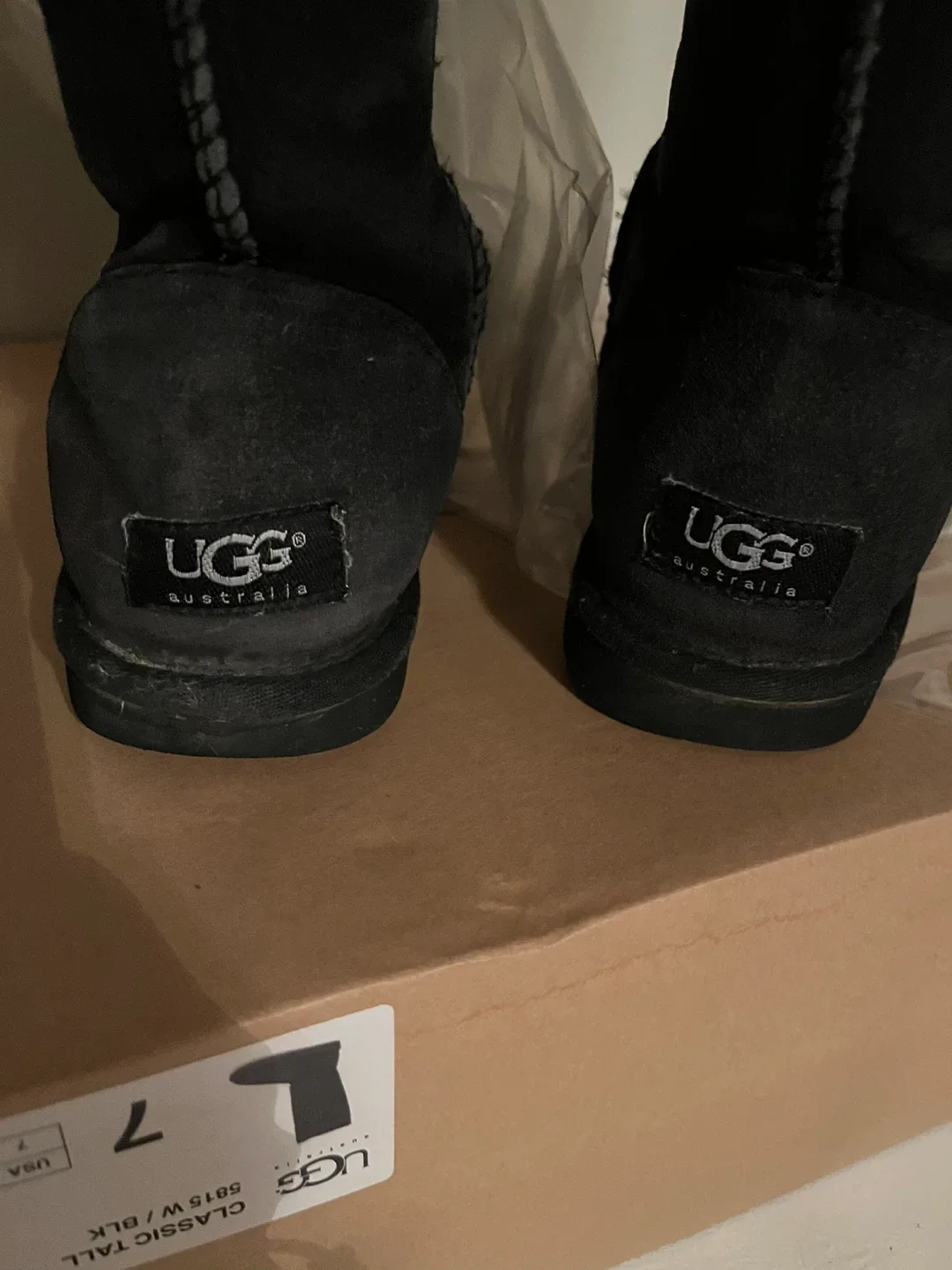 UGG Australia Classic Tall Black Boots - Size 7 image indicator(6)