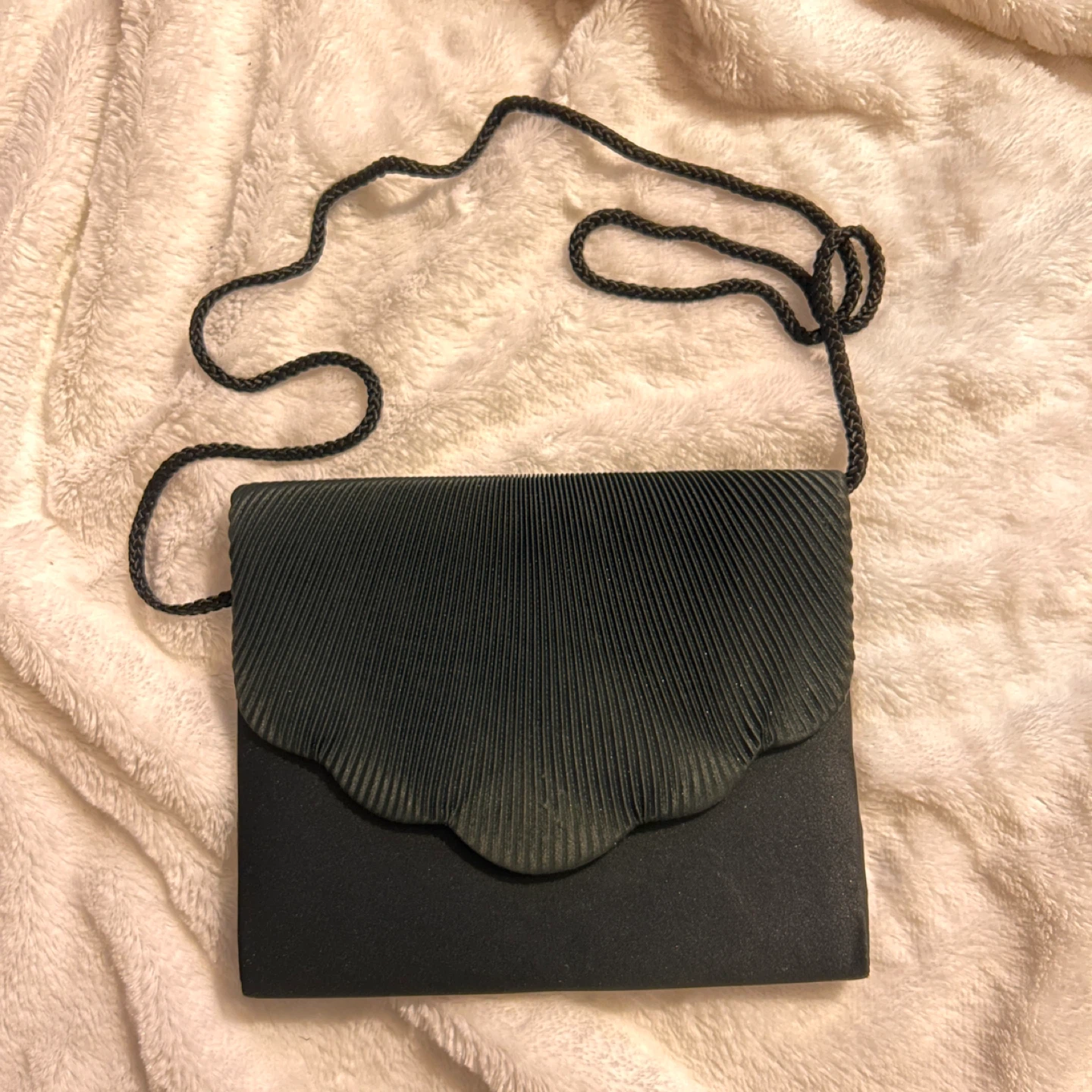 Black Scalloped Evening Bag