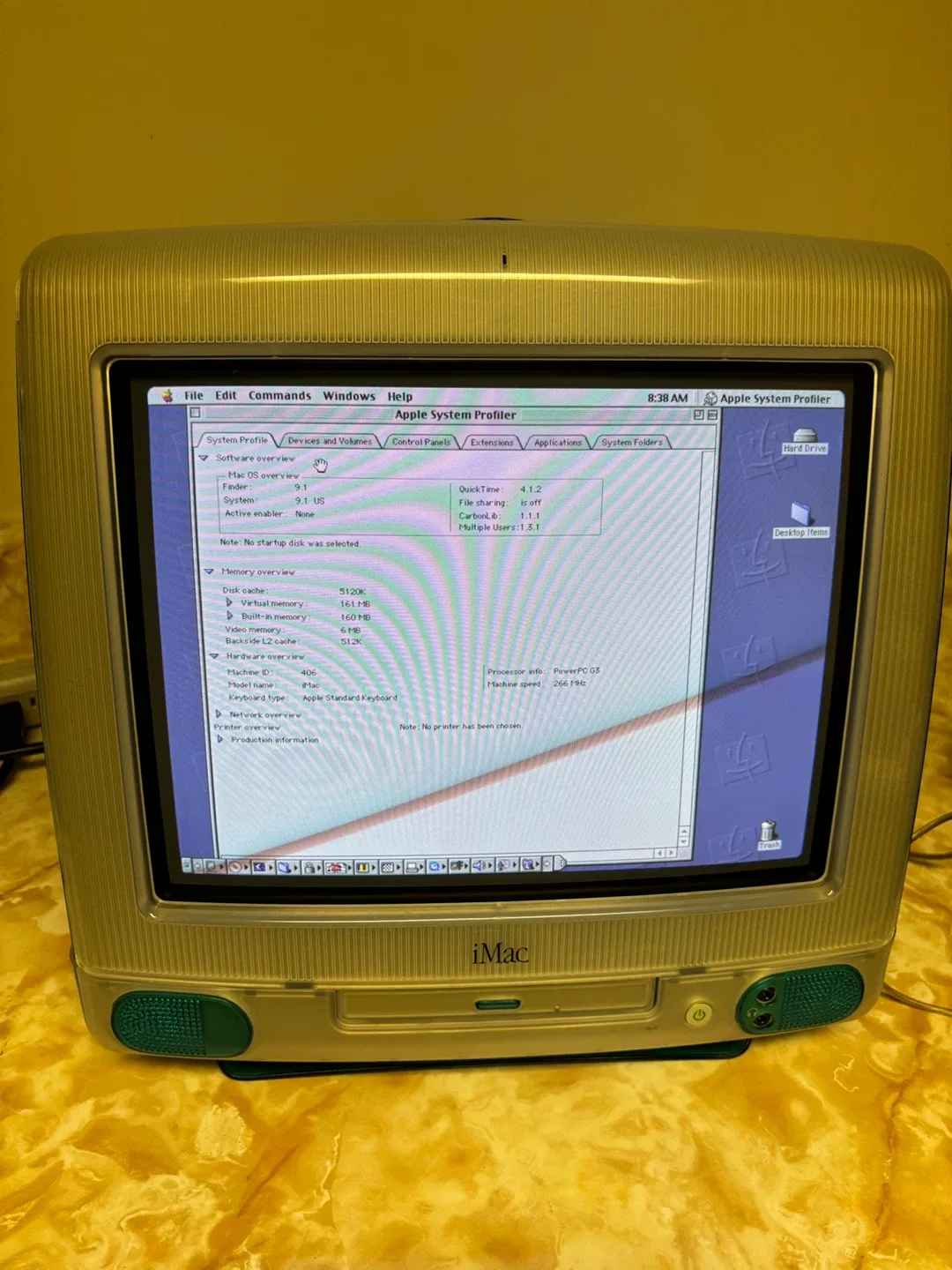 1999 Bondi Blue Apple iMac G3 Computer OS 9.1 160MB RAM thumbnail