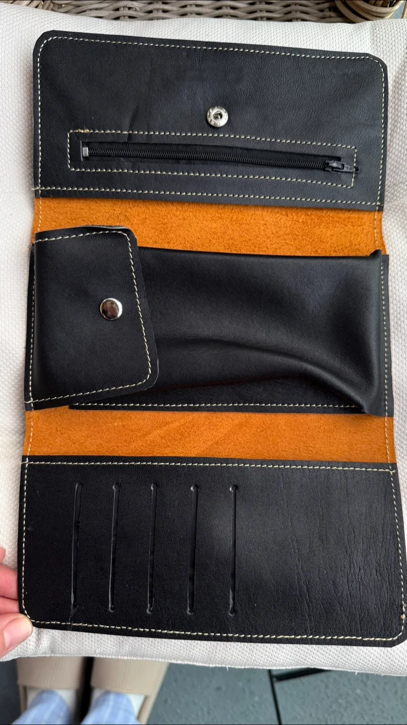 New brown/ black Leather Wallet image indicator(2)