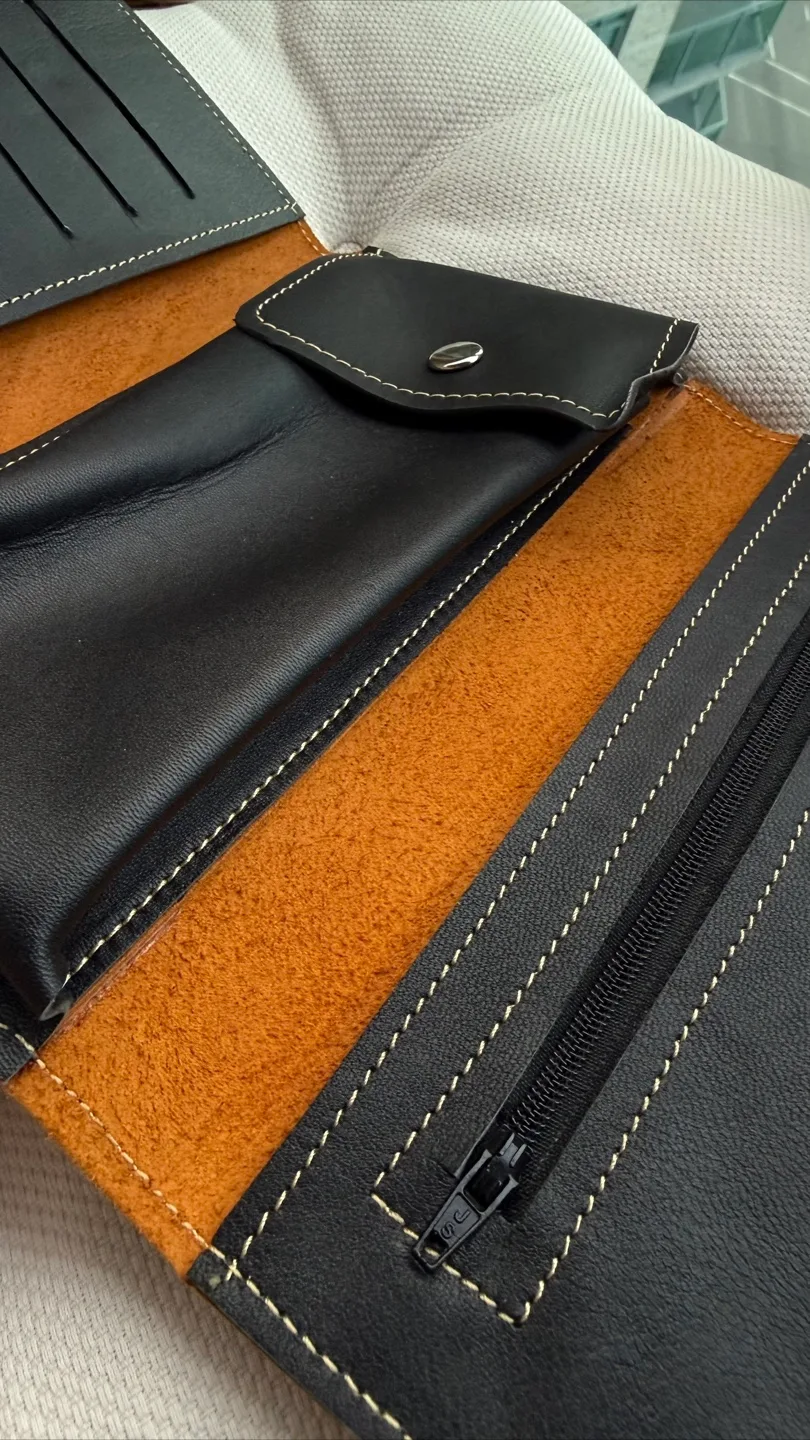 New brown/ black Leather Wallet image indicator(4)