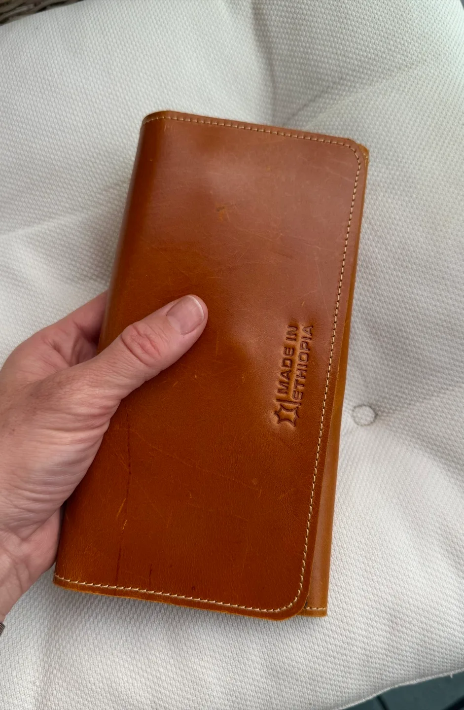 New brown/ black Leather Wallet image indicator(3)