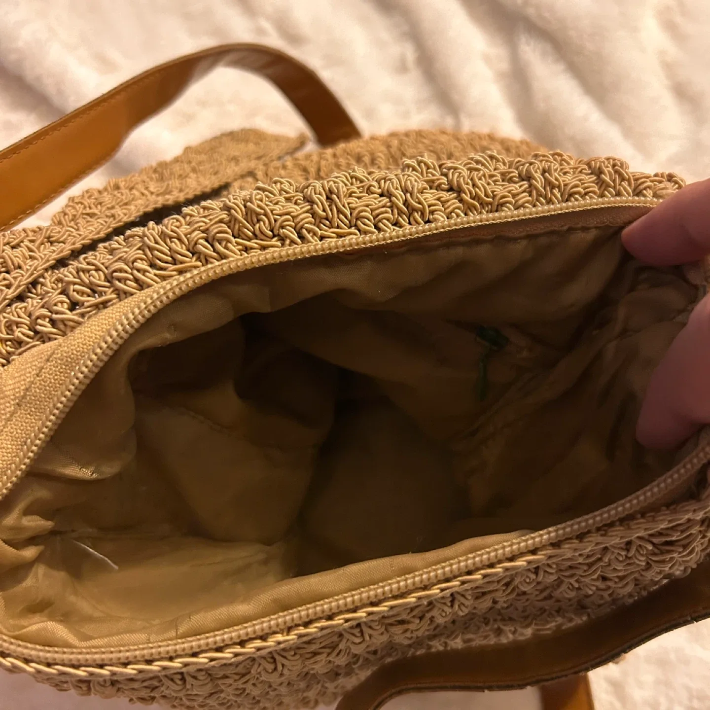 Brown Woven Crochet Shoulder Bag image indicator(5)