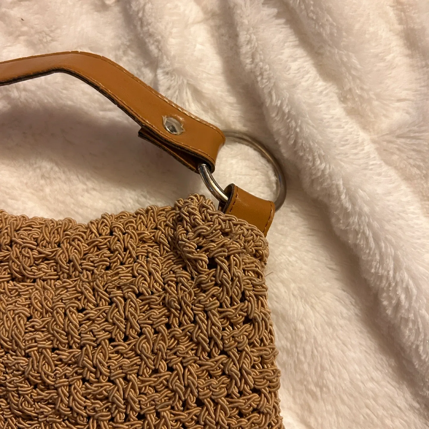Brown Woven Crochet Shoulder Bag image indicator(4)