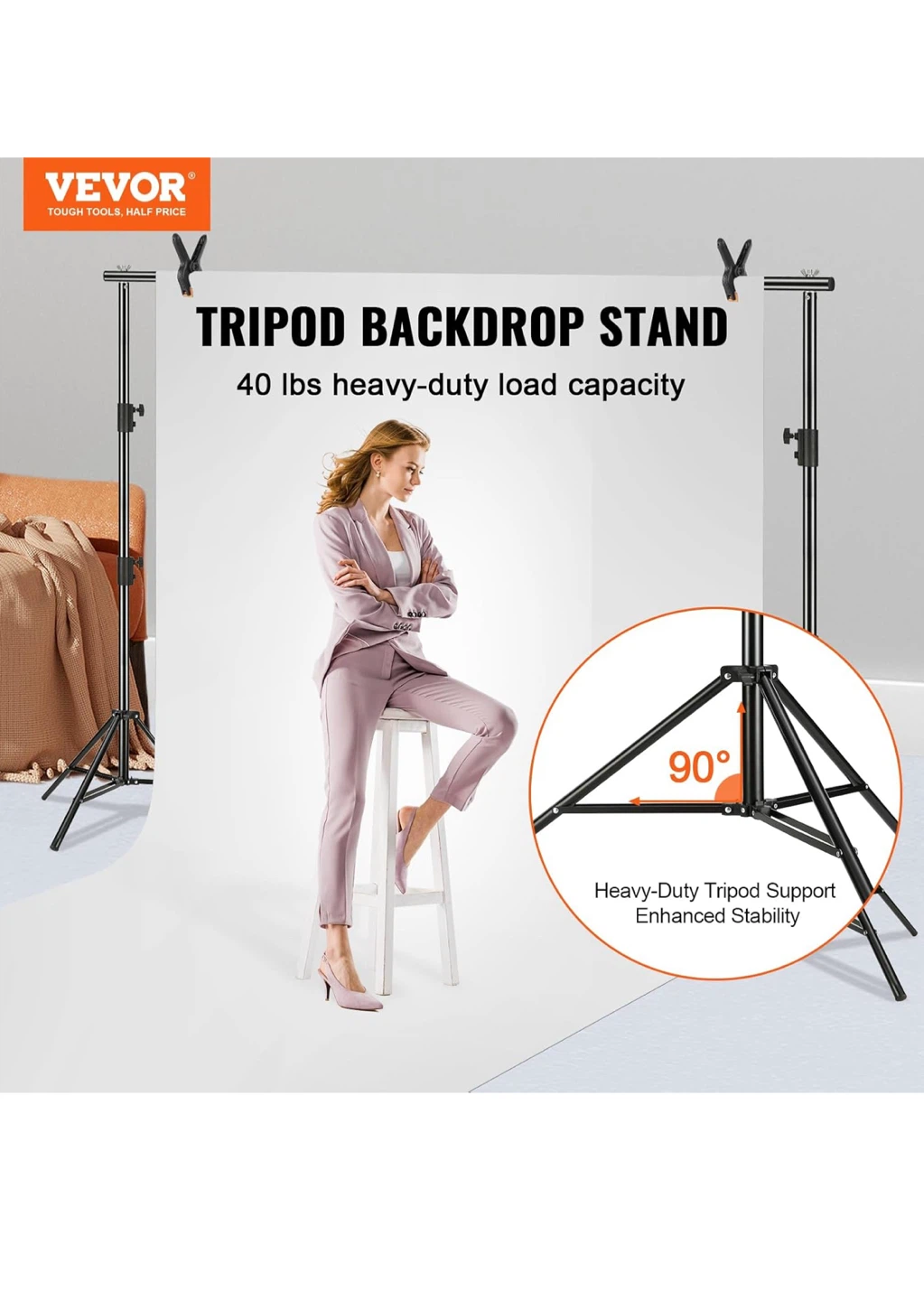 VEVOR 12 x 10 ft Heavy Duty Backdrop Stand - photo 4