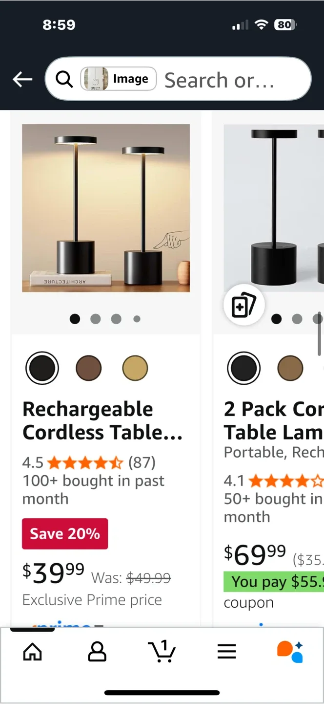 Cordless Rechargeable Table Lamp thumbnail