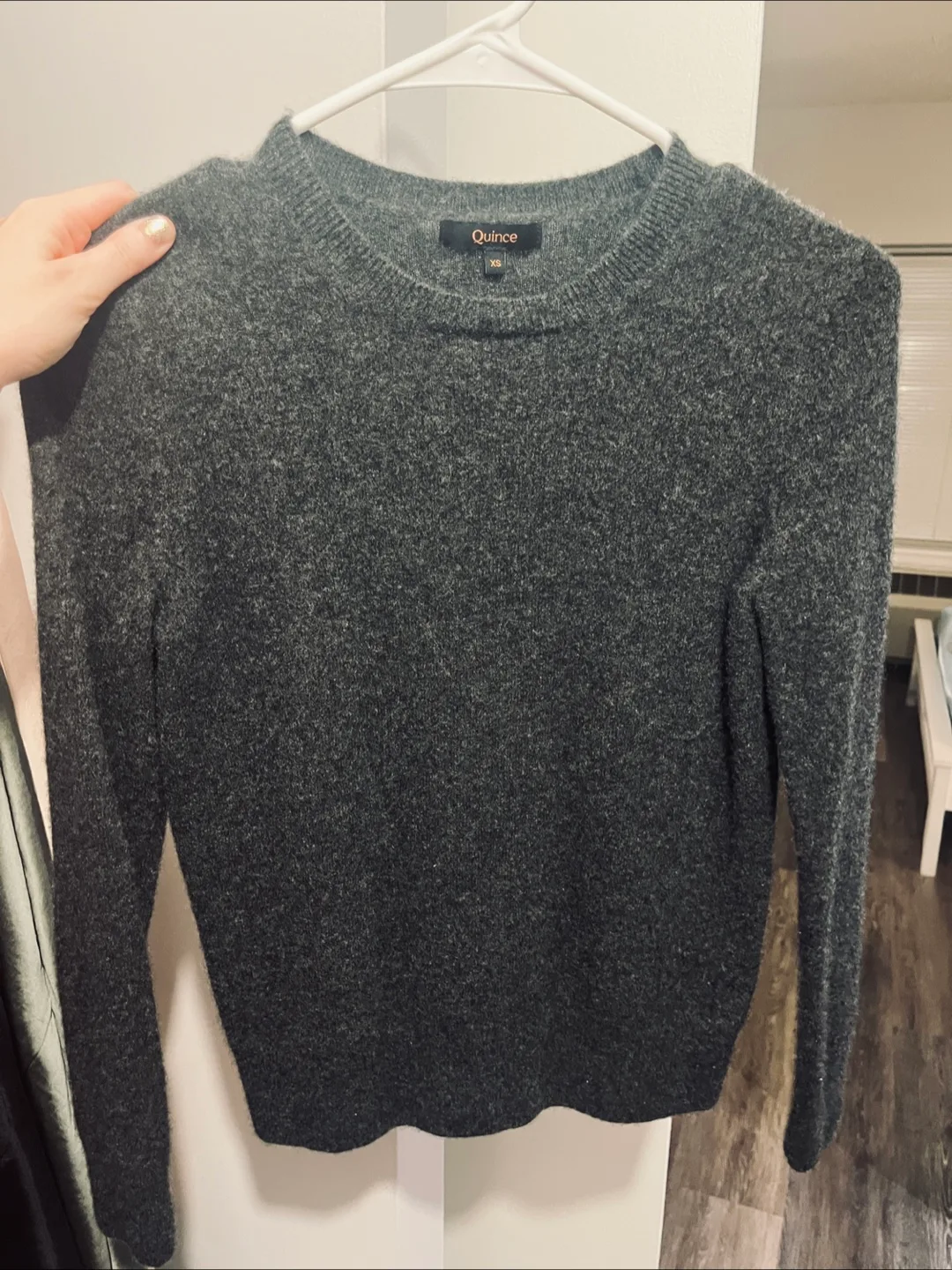 Quince dark gray sweater thumbnail