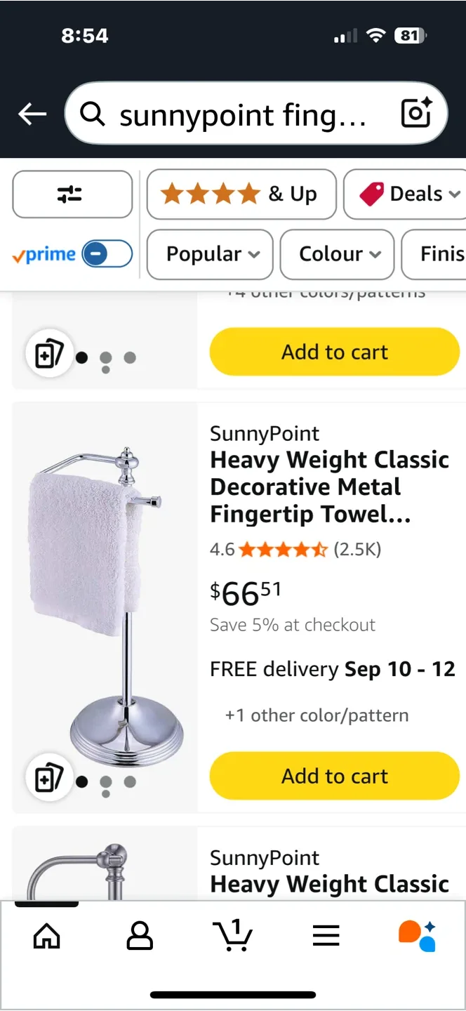 SunnyPoint Fingertip Towel Holder Stand thumbnail