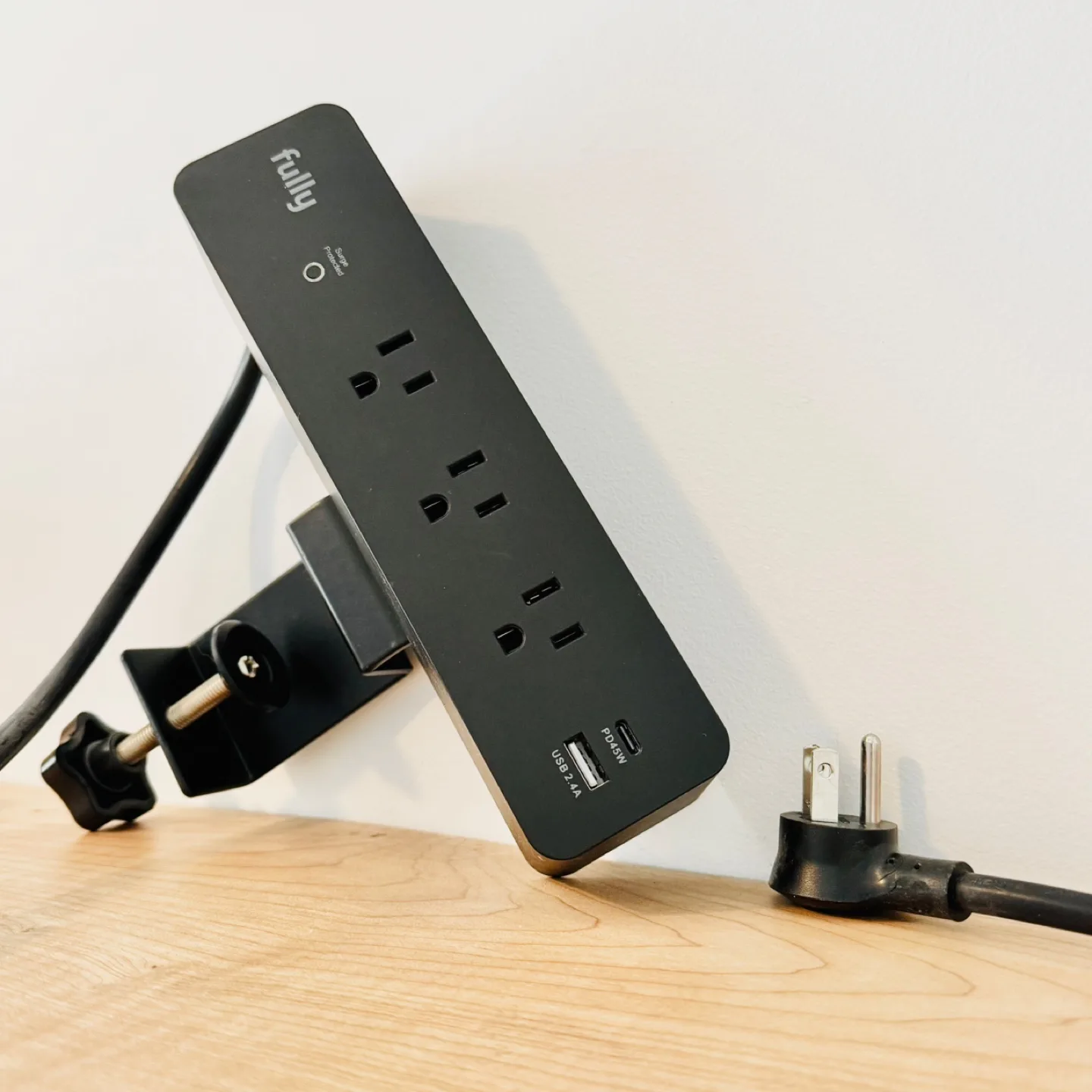 Fully Jarvis Clamp Mounted Surge Protector Desk Power Bar 🥕 image indicator(2)