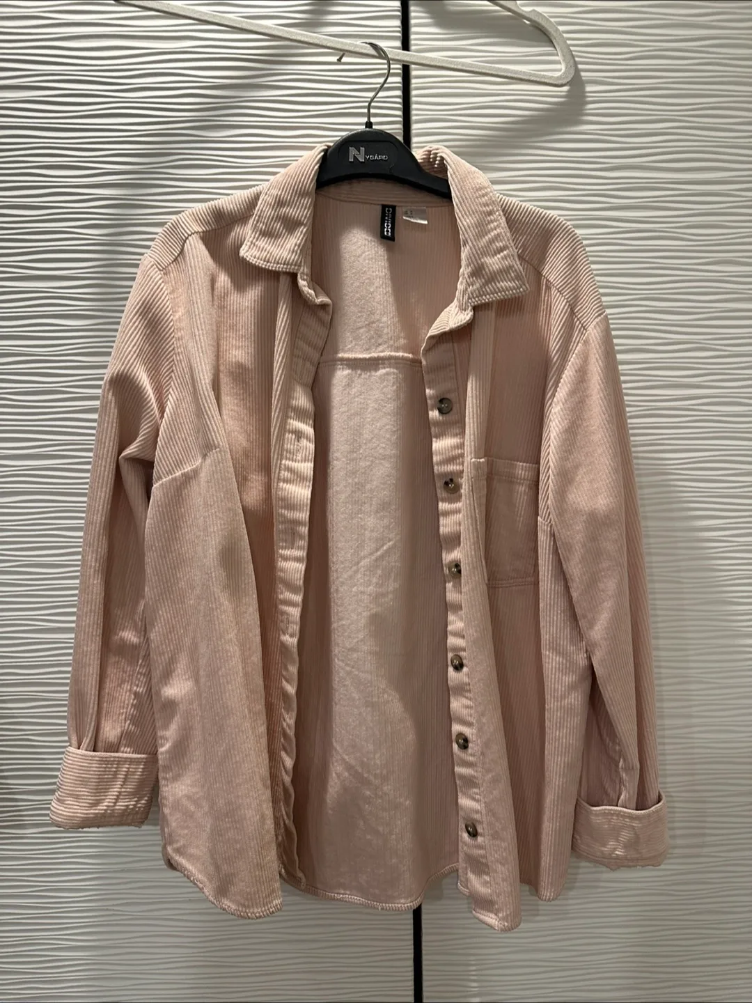 H&M Corduroy Shirt - Beige thumbnail