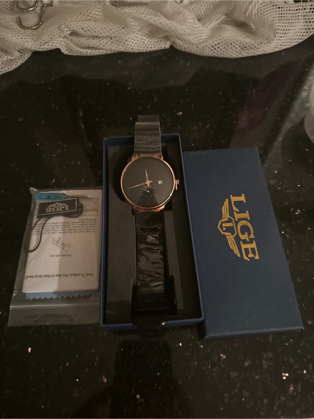 LIGE Men's/women women’s Watch, Black & Gold - photo 3