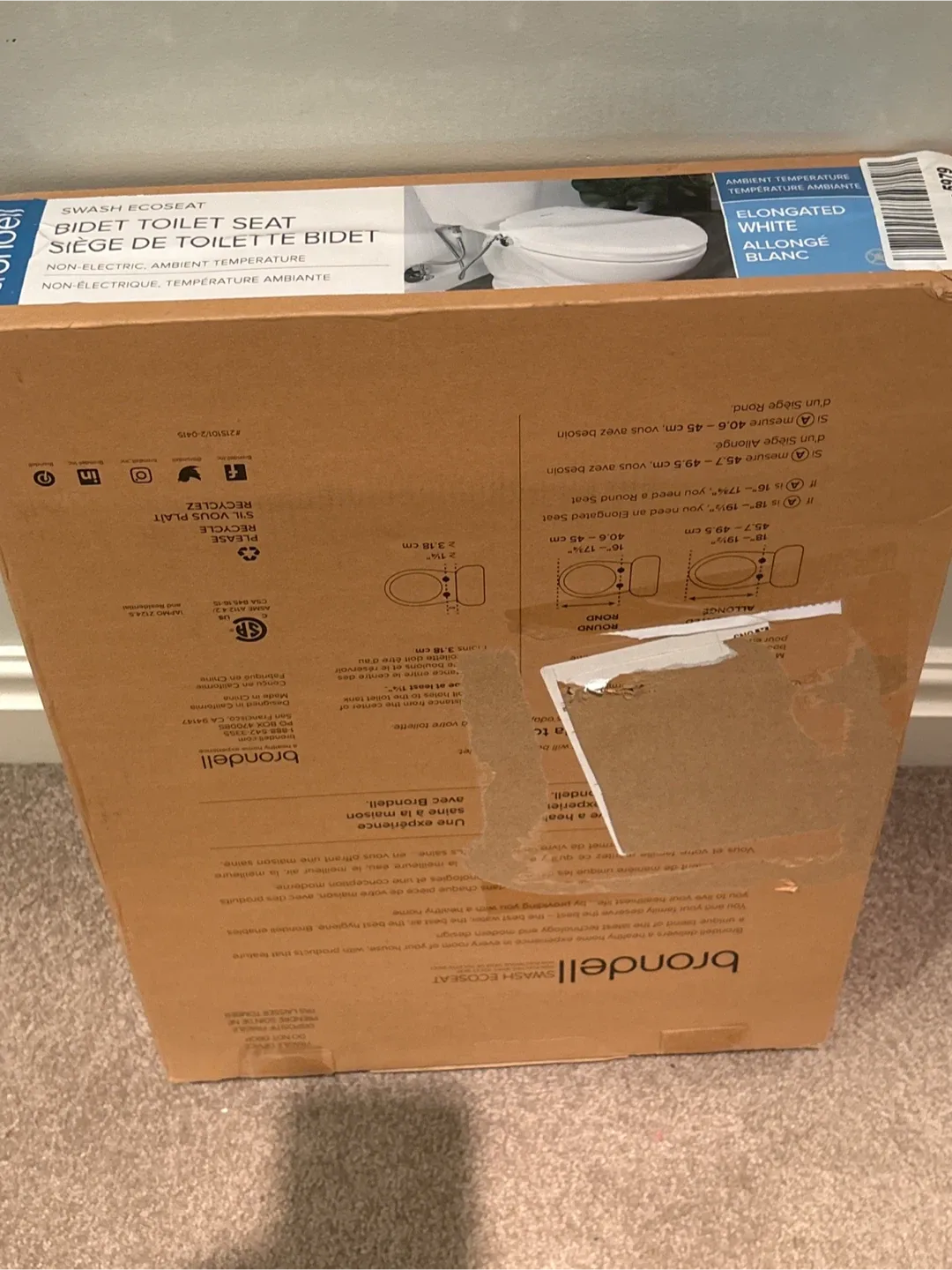Brondell Swash Ecoseat Bidet Toilet Seat - White thumbnail