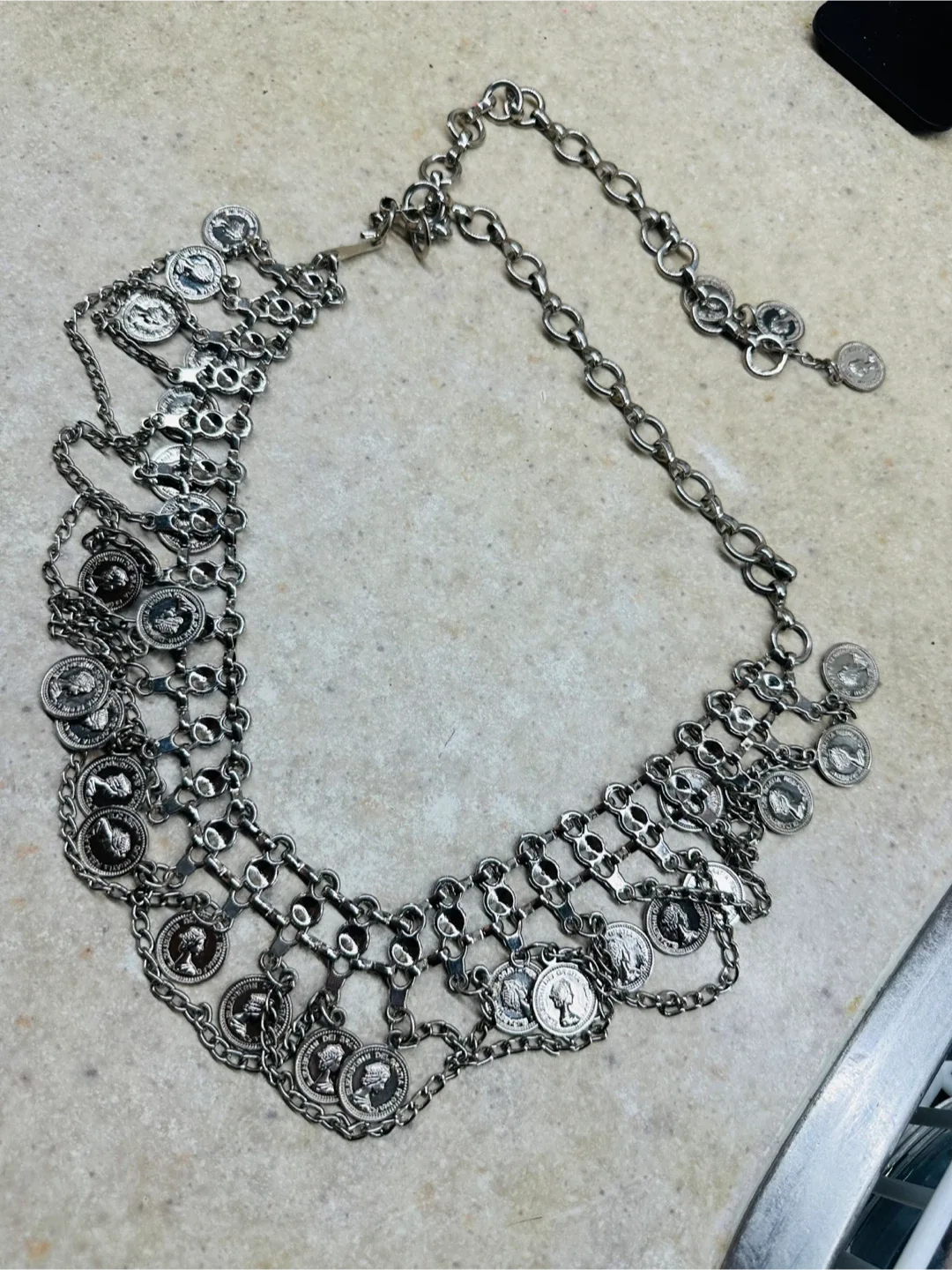 Silver Coin Chain Belt! image indicator(2)