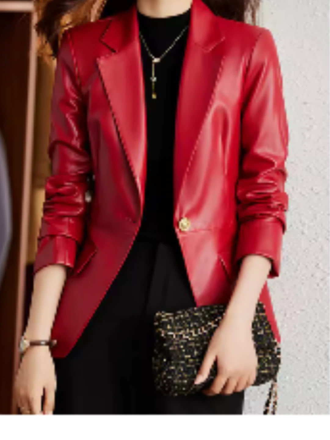 Red Leather Blazer
