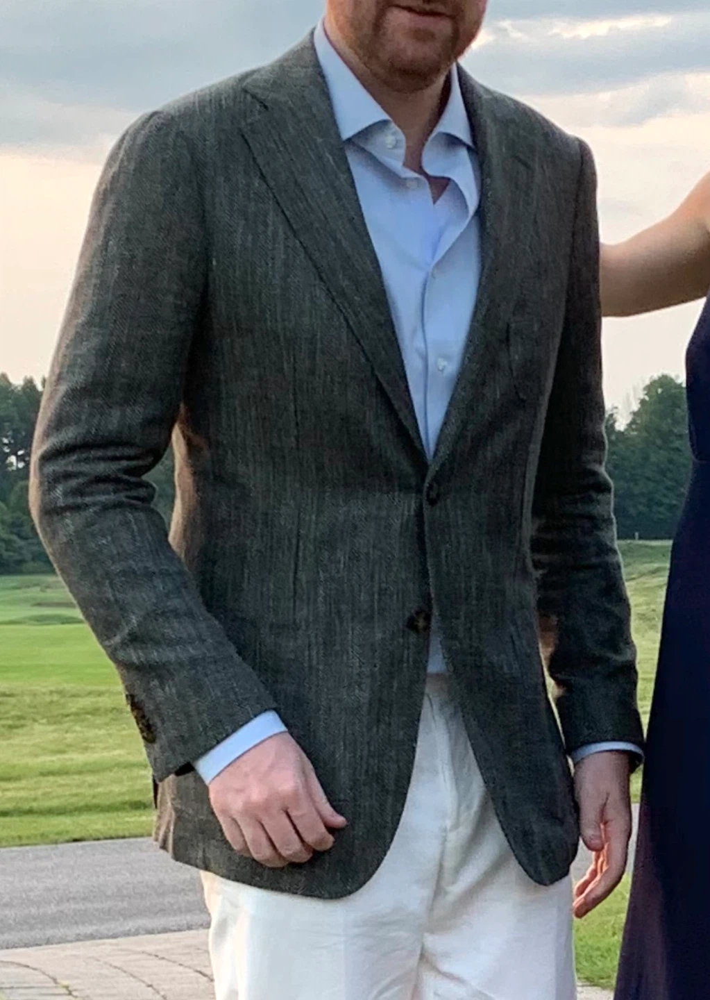 Suitsupply Green Herringbone Blazer 44L