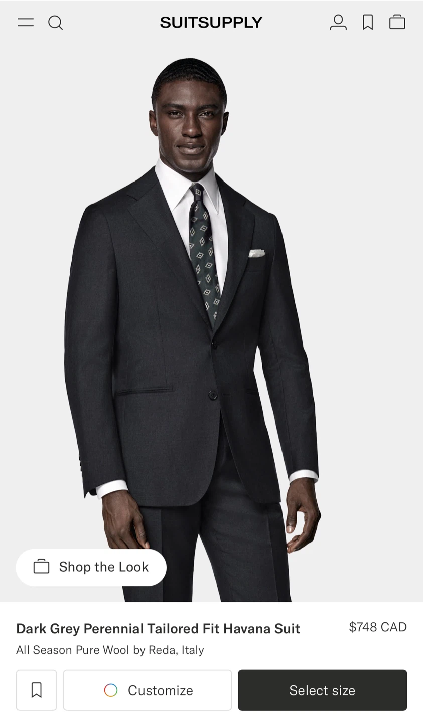 Suitsupply Dark Grey Suit Size 42