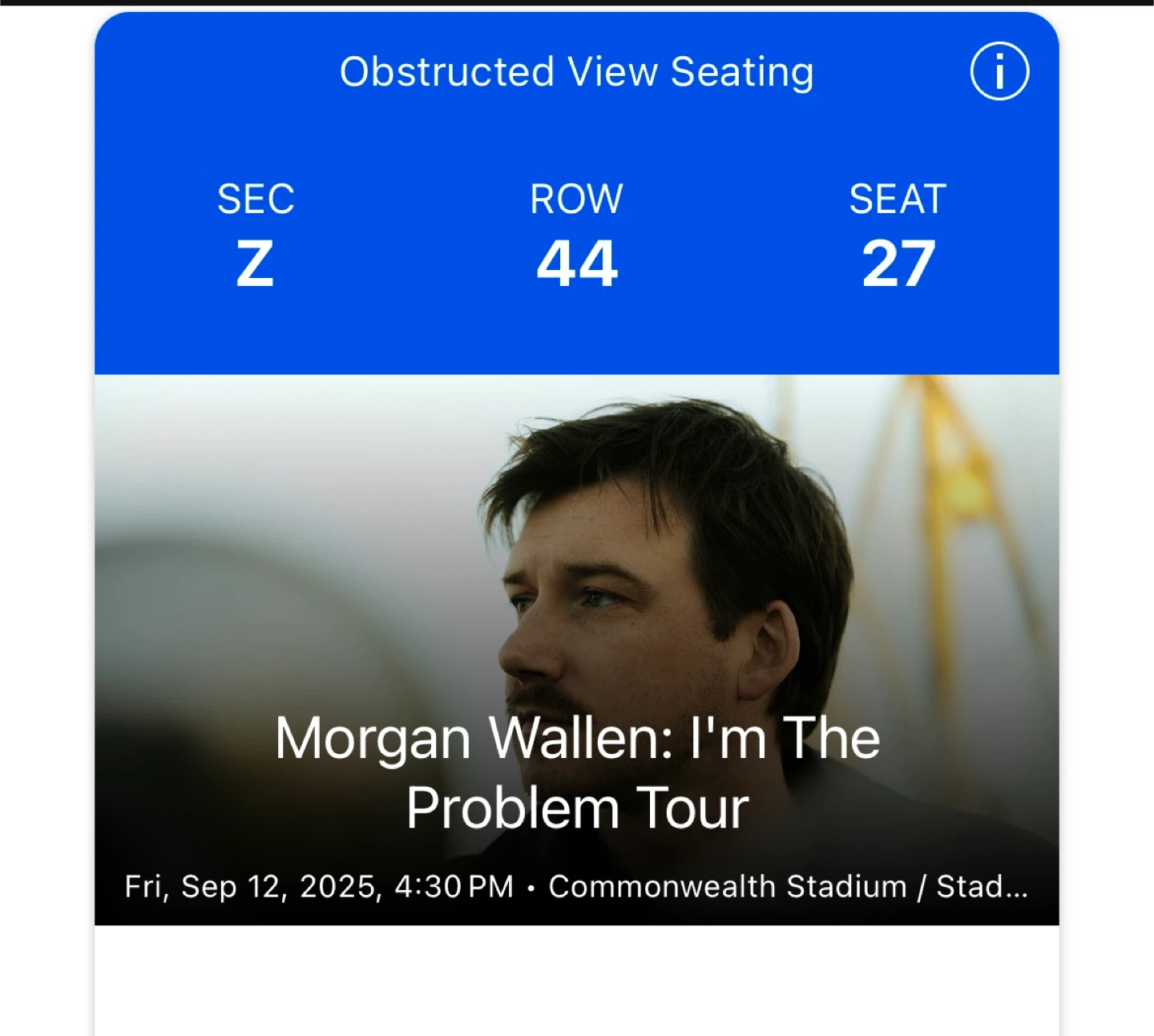 Morgan Wallen Concert Ticket - Sept 12, 2025