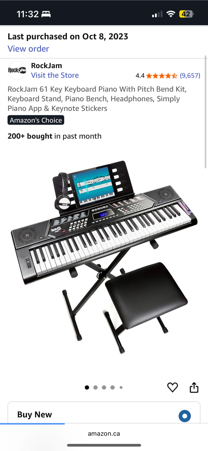 RockJam 61 Key Keyboard Piano