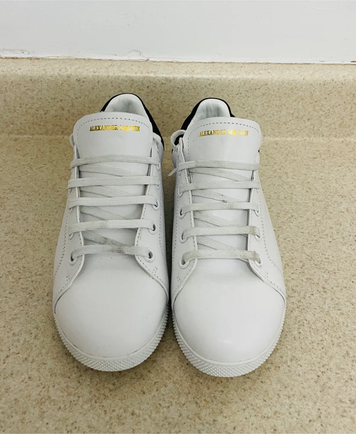 Alexander McQueen White Leather Sneakers image indicator(5)