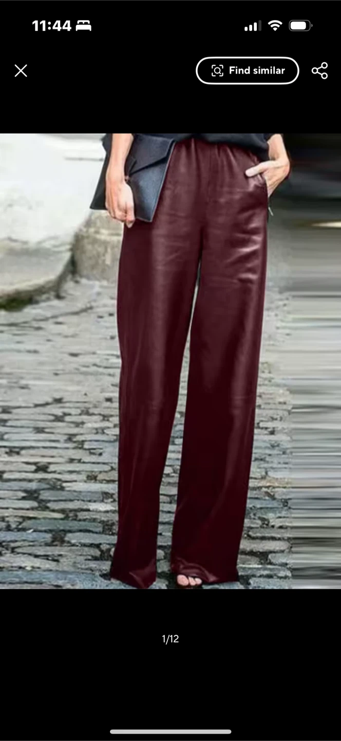 Burgundy Wide Leg Pants