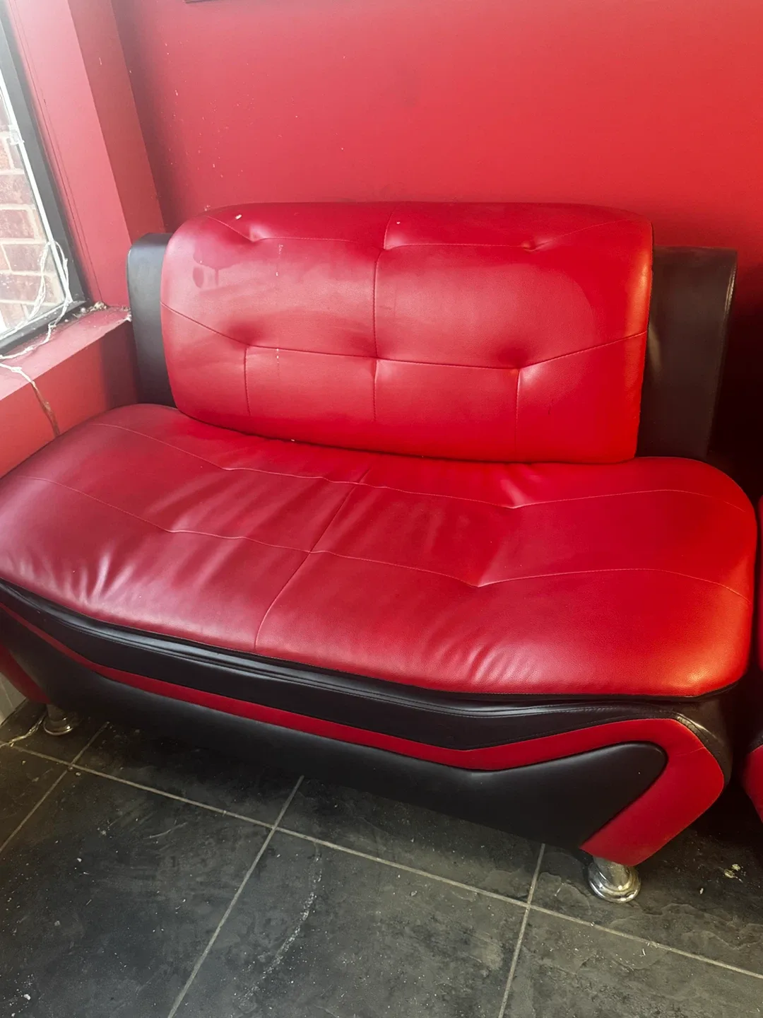 Red & Black Loveseat thumbnail