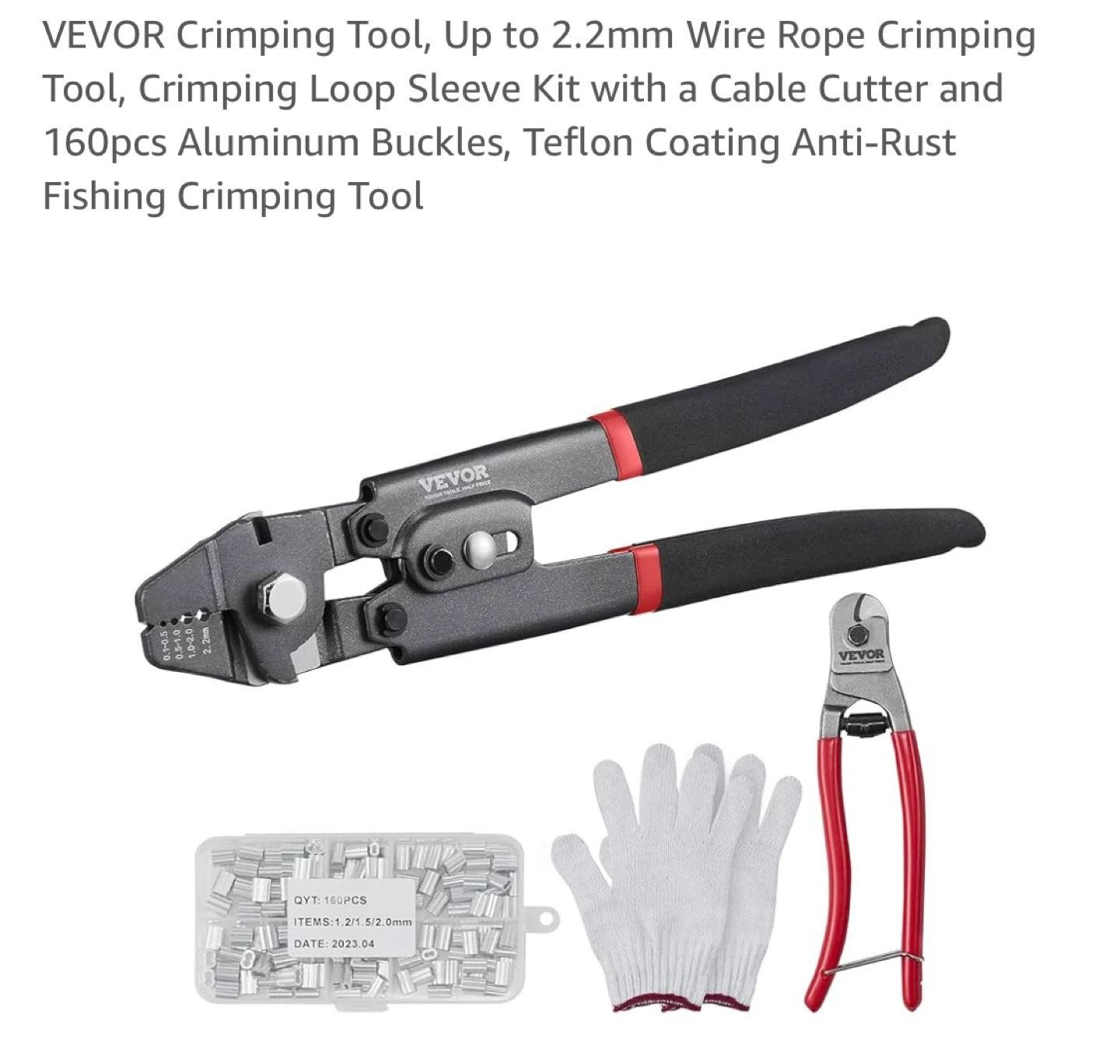 VEVOR Crimping Tool with Cable Cutter