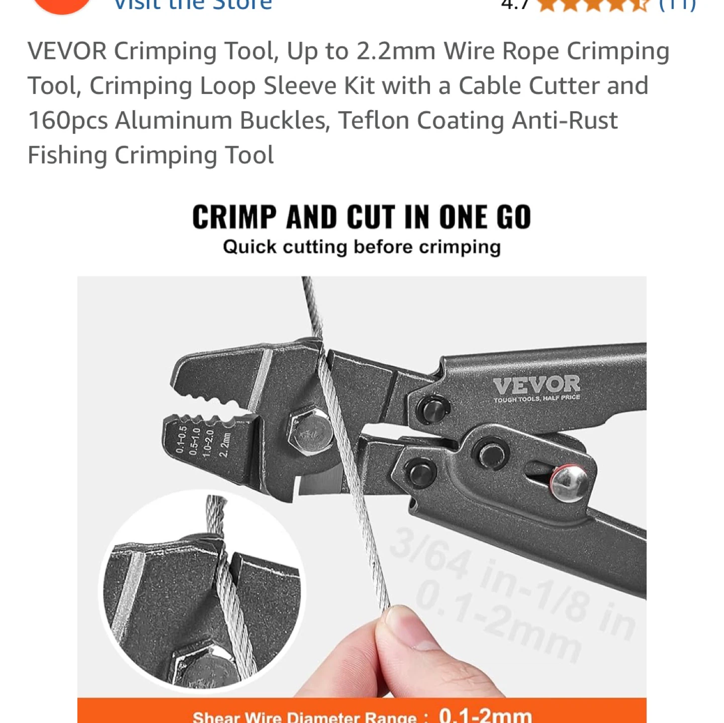 VEVOR Crimping Tool with Cable Cutter - photo 3