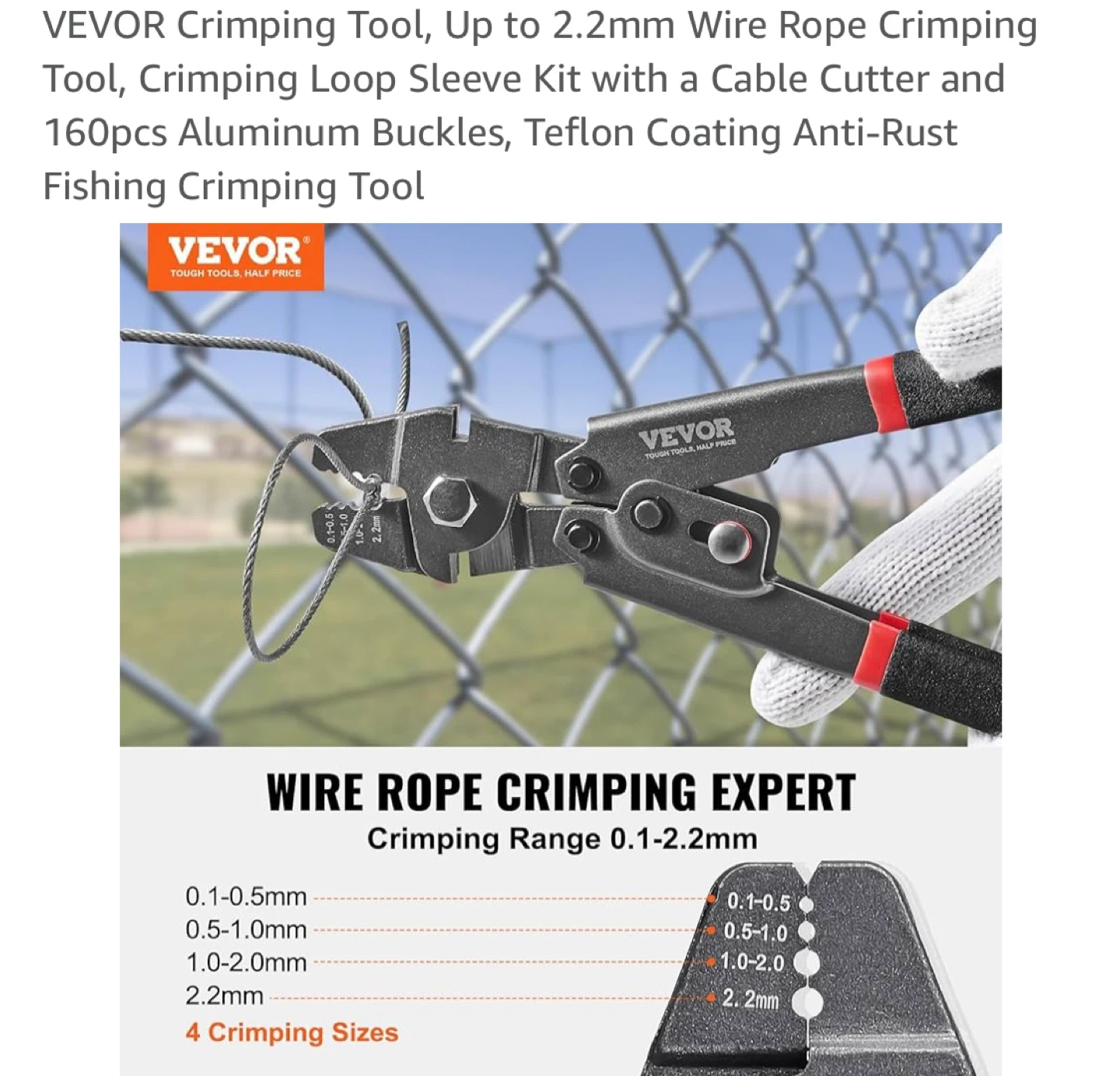 VEVOR Crimping Tool with Cable Cutter - photo 2