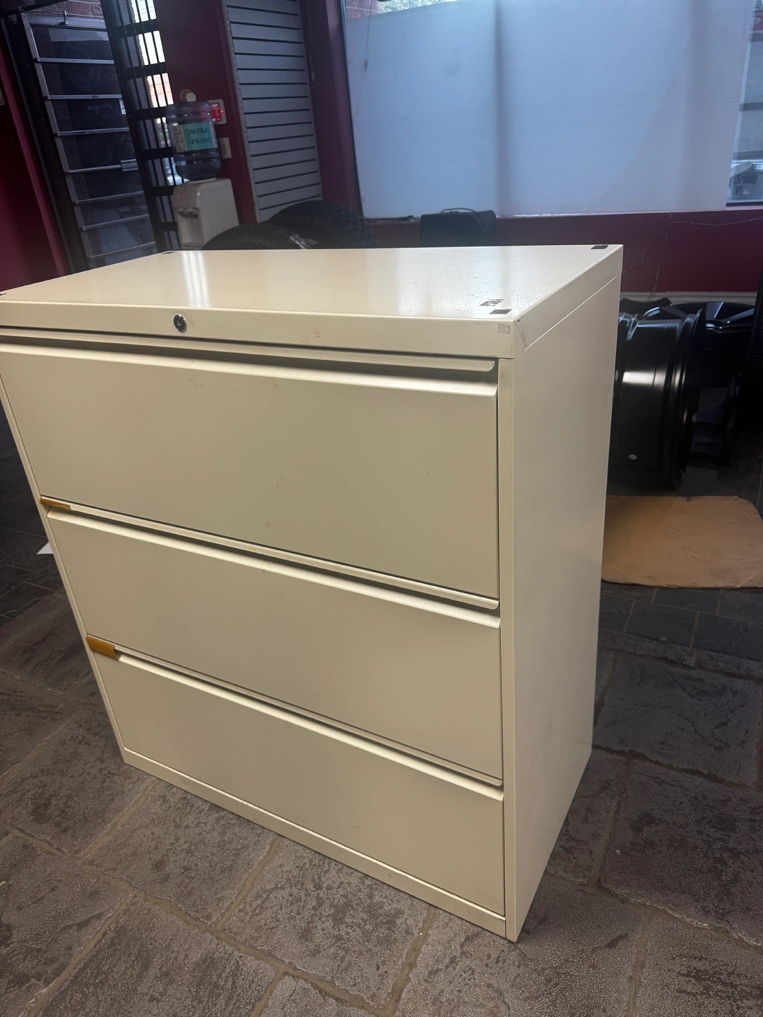 Beige 3-Drawer Filing Cabinet