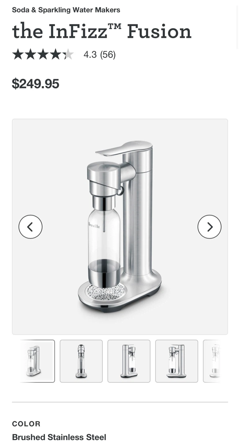 Breville InFizz Fusion Soda & Sparkling Water Maker - photo 4