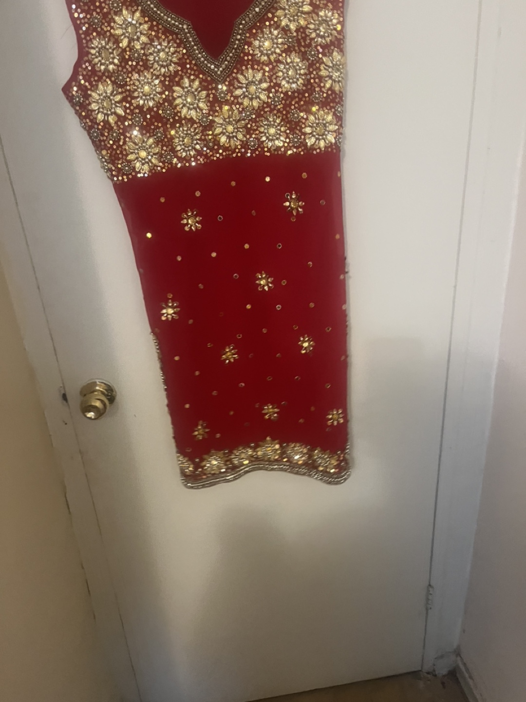 Red & Gold Embellished Salwar Kameez