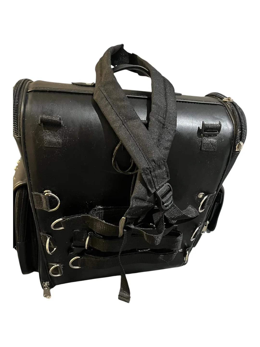 Black Studded Leather Backpack image indicator(2)