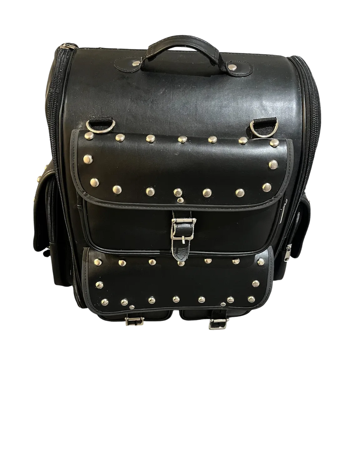 Black Studded Leather Backpack image indicator(3)