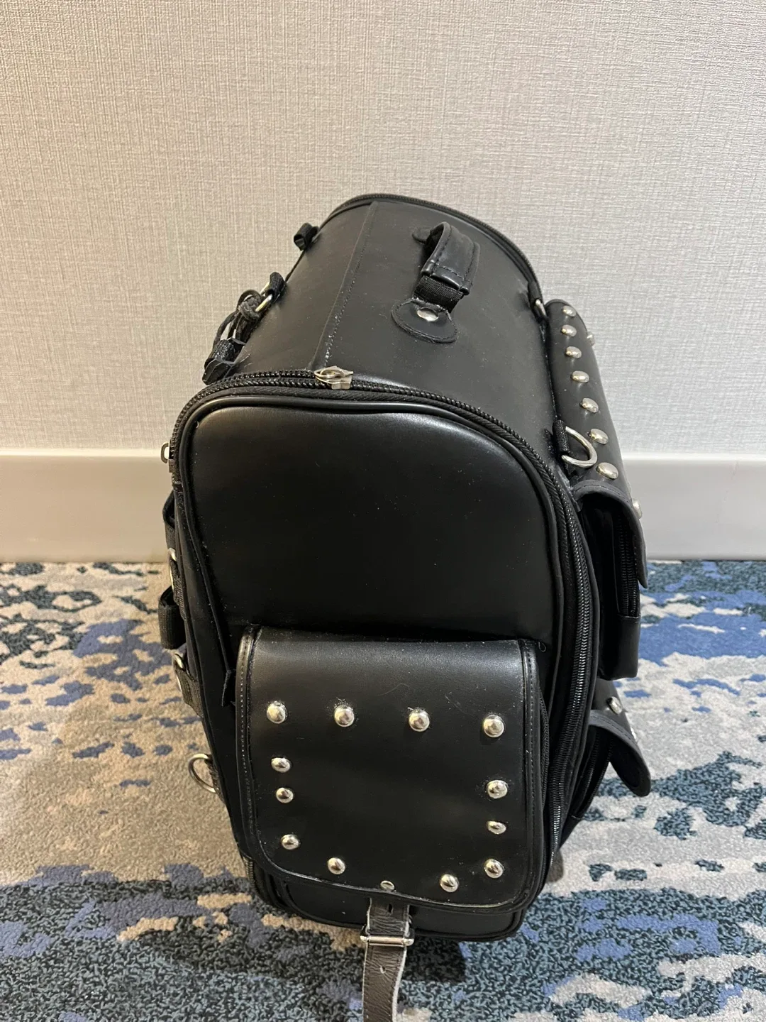 Black Studded Leather Backpack image indicator(5)