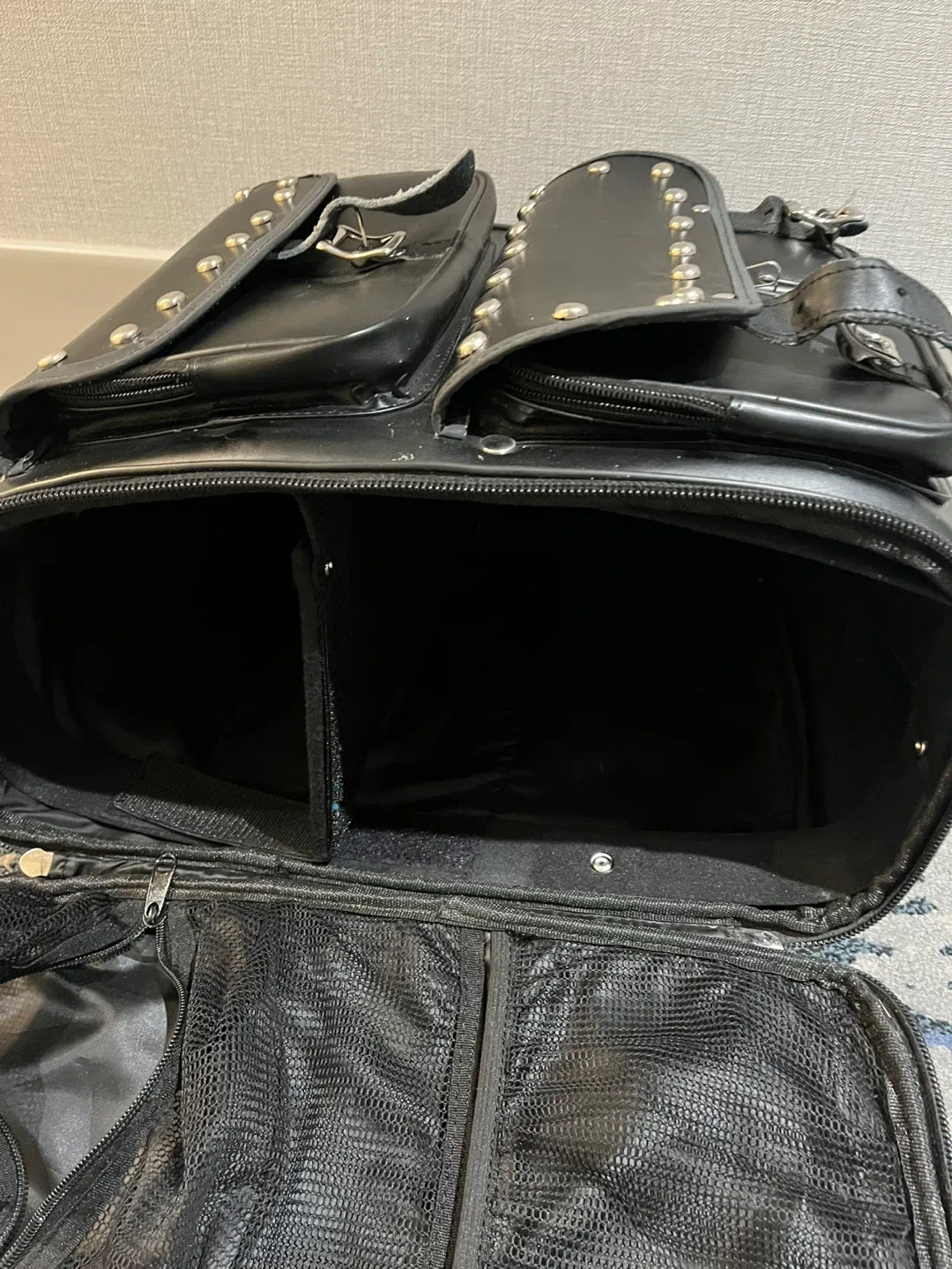 Black Studded Leather Backpack image indicator(6)